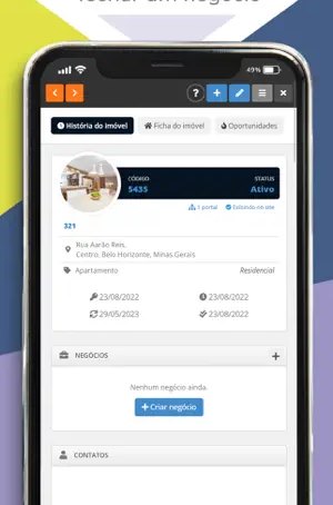 Tela do app CRM 49: Informação faz a diferença